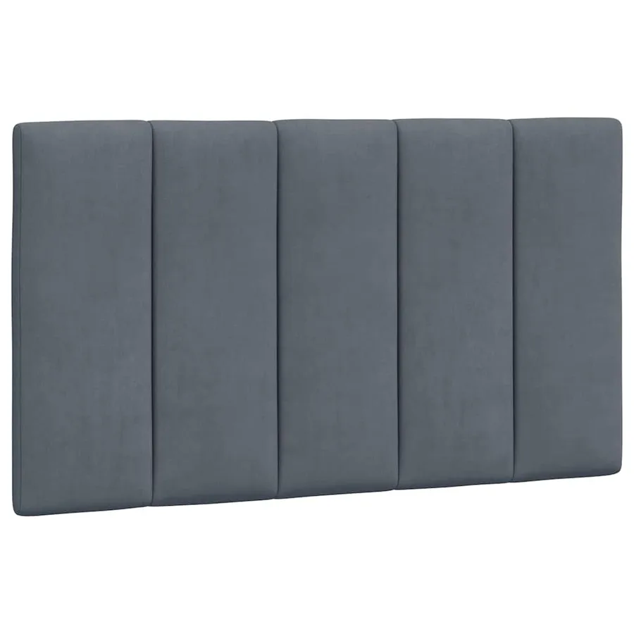 Coussin de tête de lit Hanko gris foncé 80 cm velours - 2