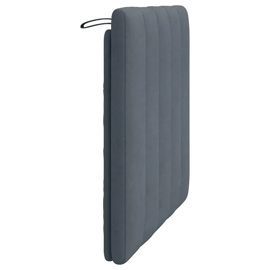 Coussin de tête de lit Hanko gris foncé 80 cm velours - 6