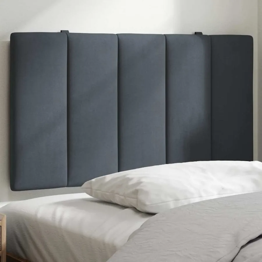 Coussin de tête de lit Hanko gris foncé 90 cm velours