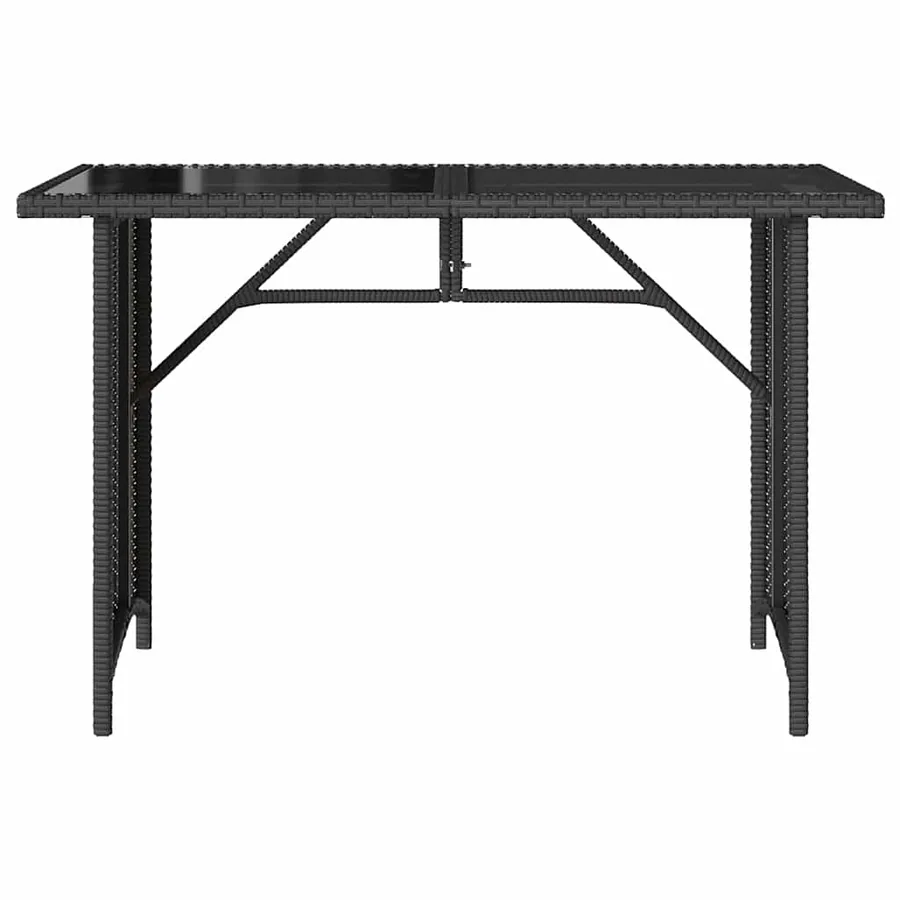 Table de jardin avec dessus en verre noir 110x68x70 poly rotin - 4