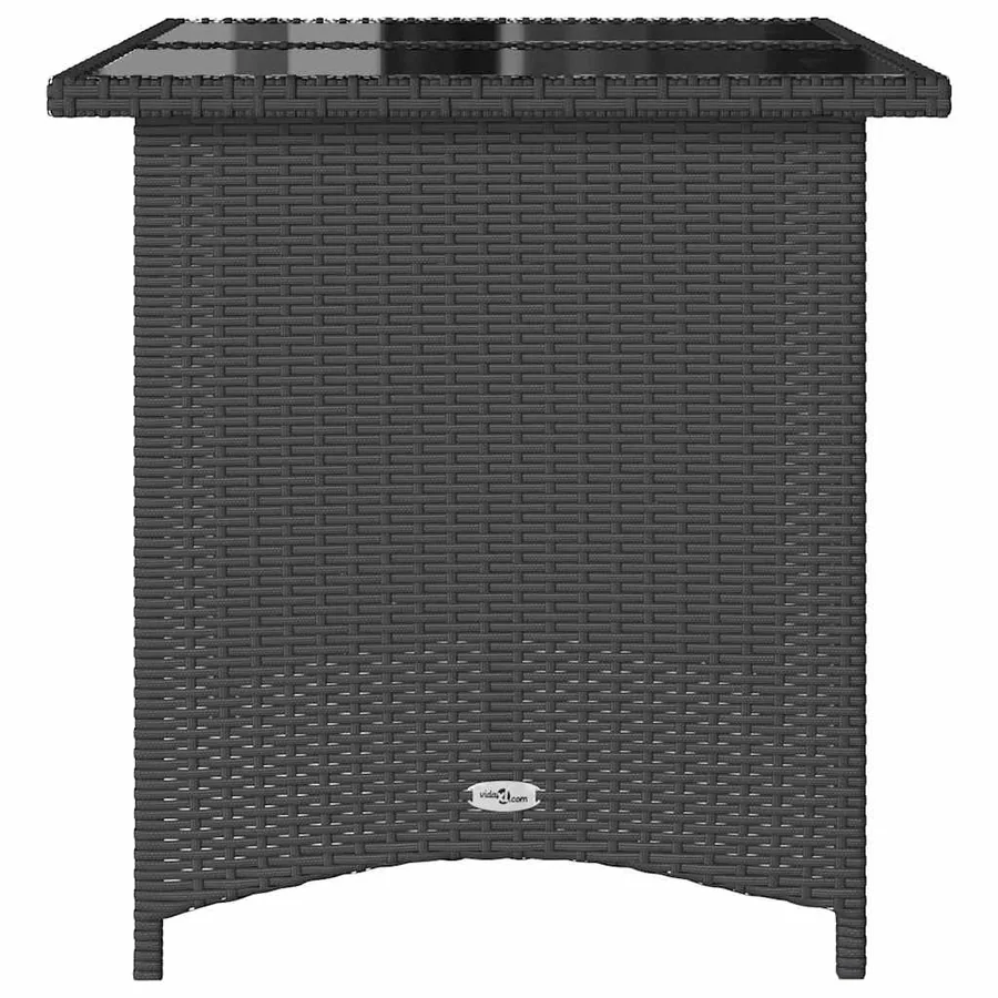 Table de jardin avec dessus en verre noir 110x68x70 poly rotin - 5