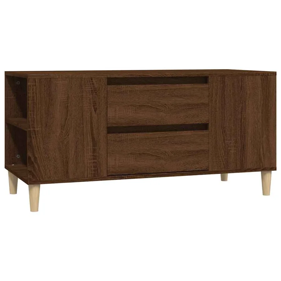 Meuble TV Chêne marron 102x44,5x50 cm Bois d'ingénierie - 2