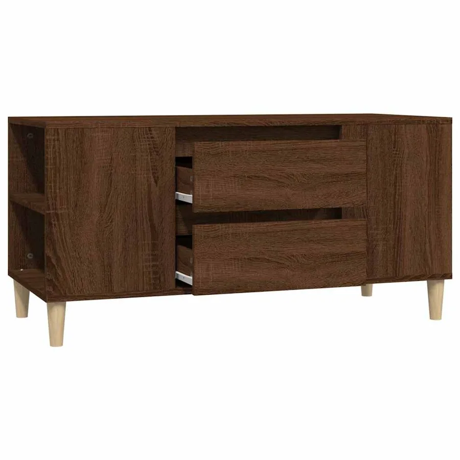 Meuble TV Chêne marron 102x44,5x50 cm Bois d'ingénierie - 6