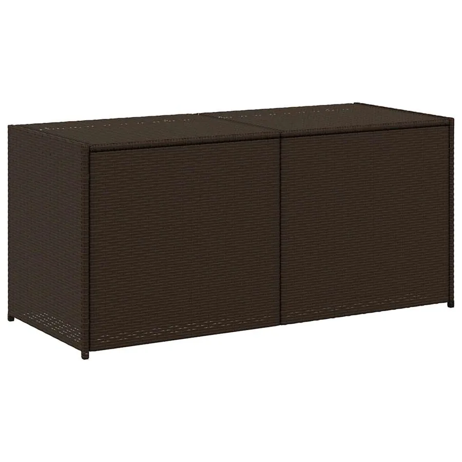 Boîte de rangement de jardin marron 283L résine tressée - 2