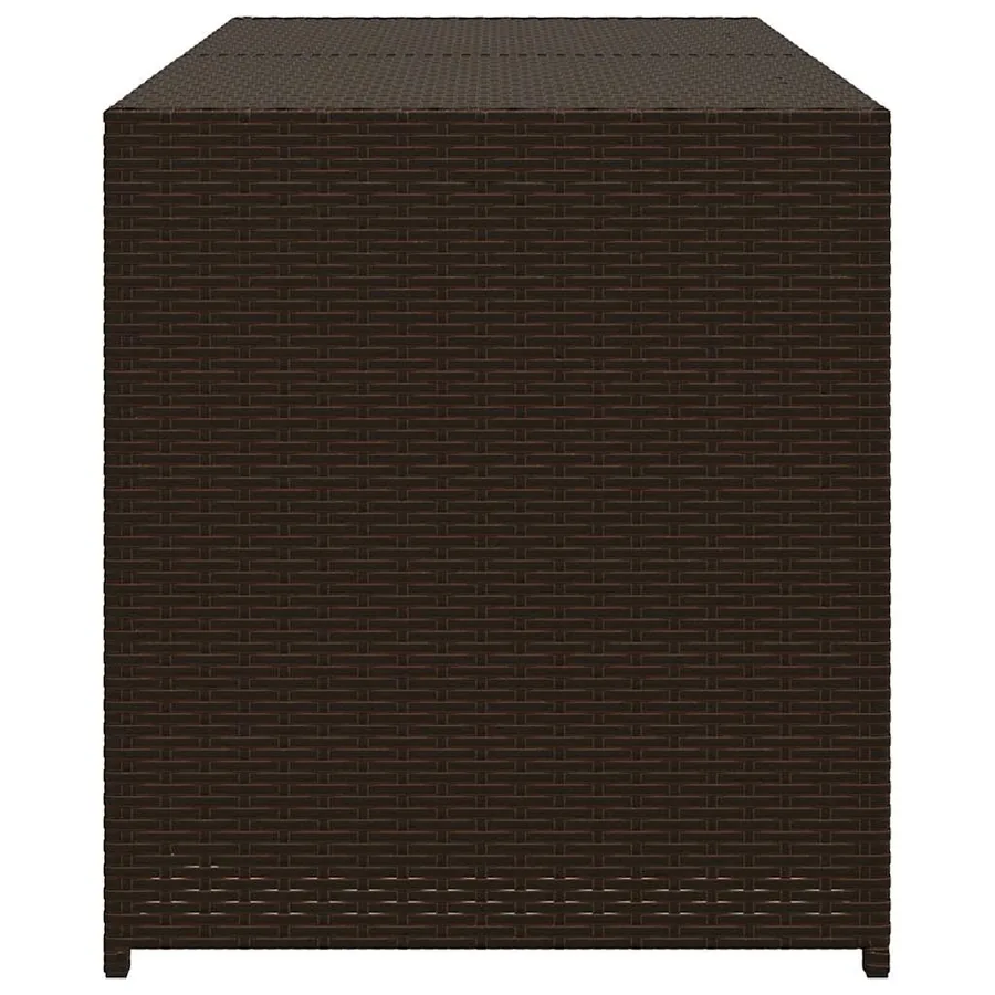 Boîte de rangement de jardin marron 283L résine tressée - 5