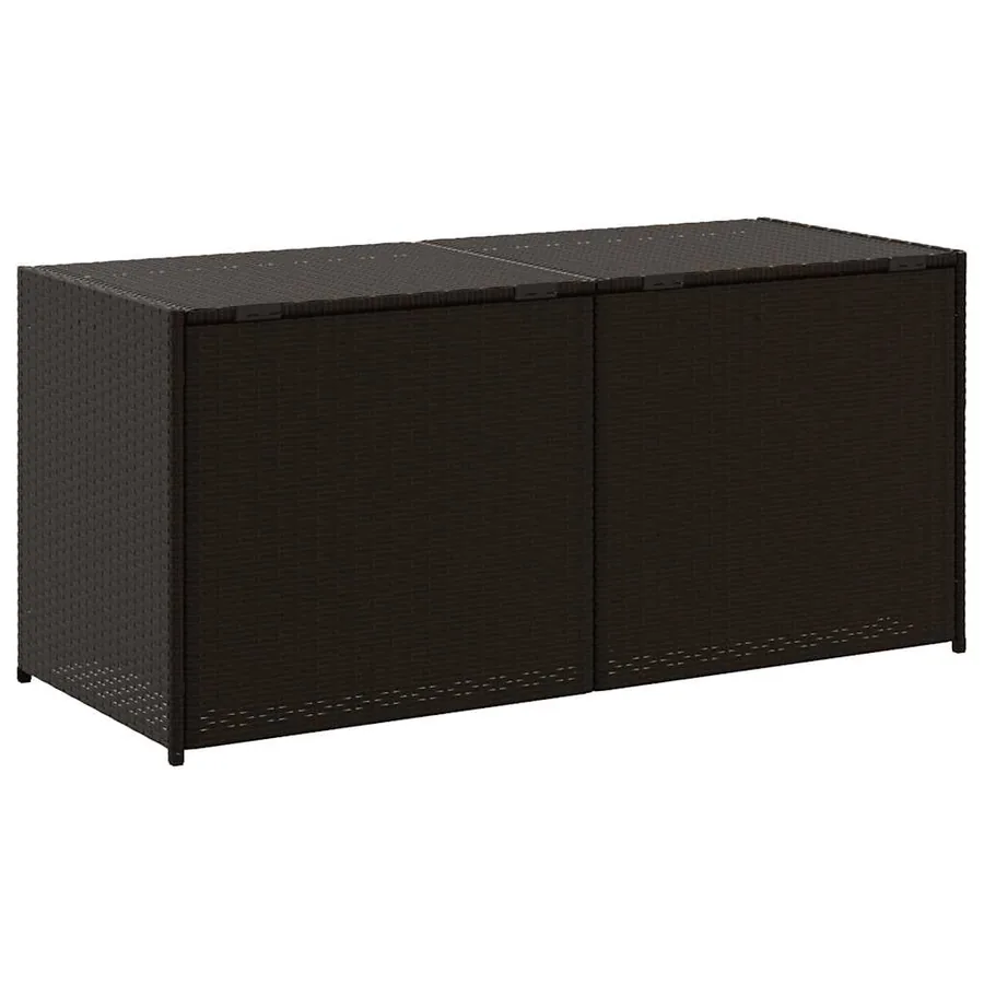 Boîte de rangement de jardin marron 283L résine tressée - 6