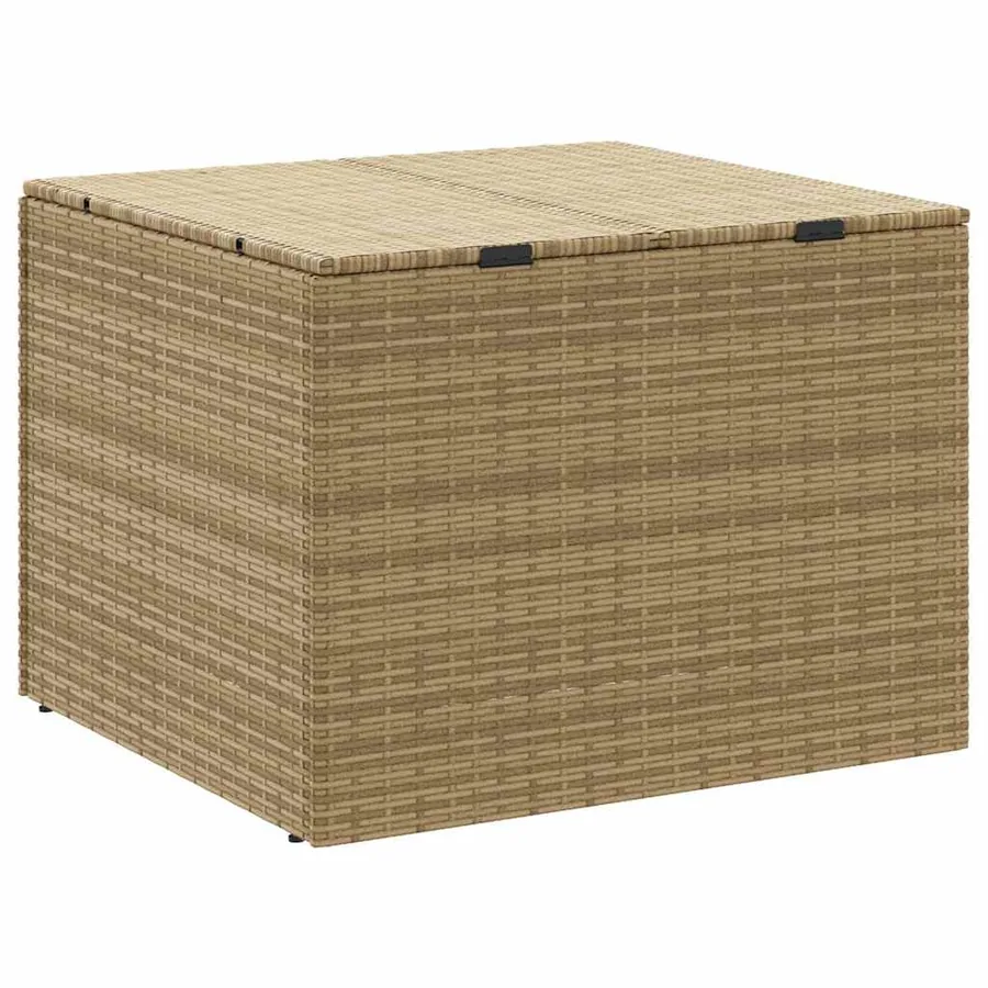 Boîte de rangement de jardin mélange beige 291L résine tressée - 6