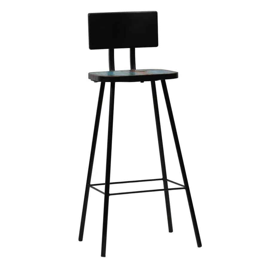 Tabourets de bar lot de 4 bois massif de récupération - 7