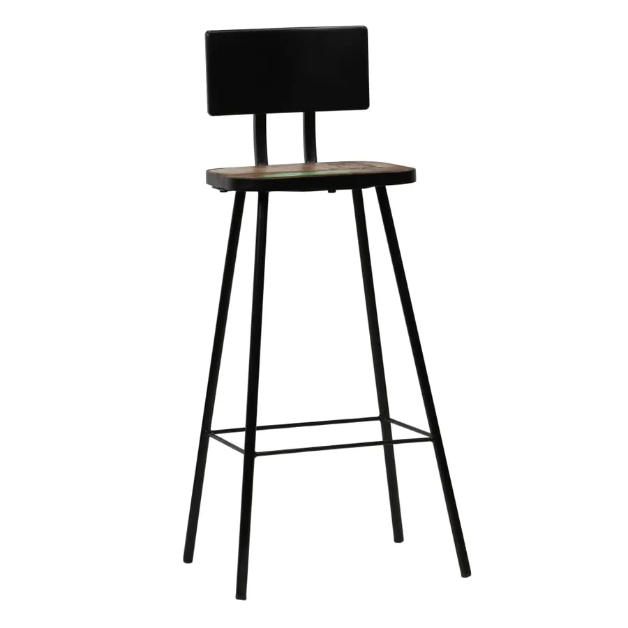 Tabourets de bar lot de 4 bois massif de récupération - 8