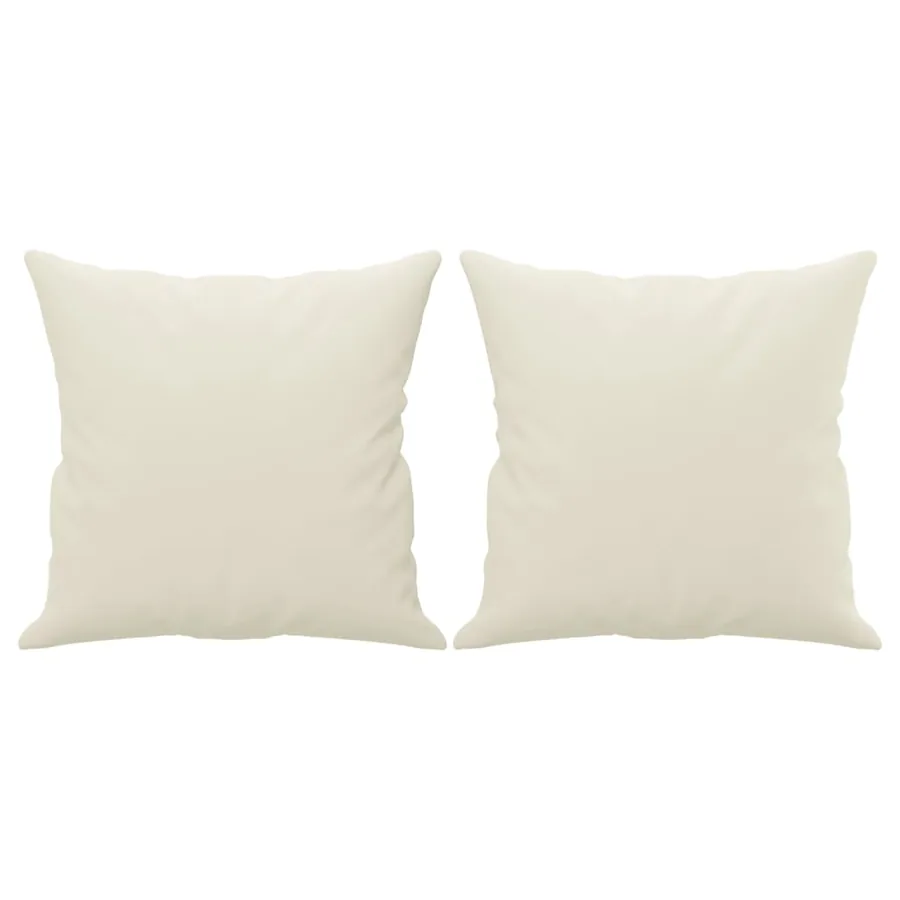 Canapé 3 places avec oreillers décoratifs crème 180 cm velours - 5