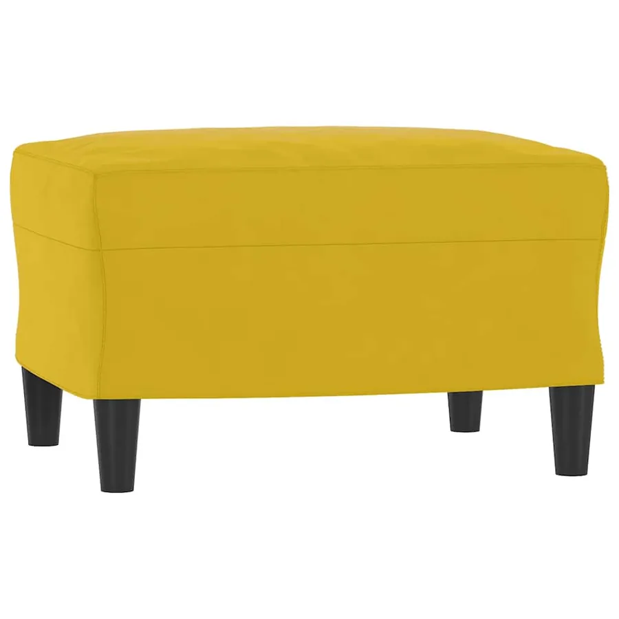 Canapé à 3 places avec repose-pieds jaune 180 cm velours - 5