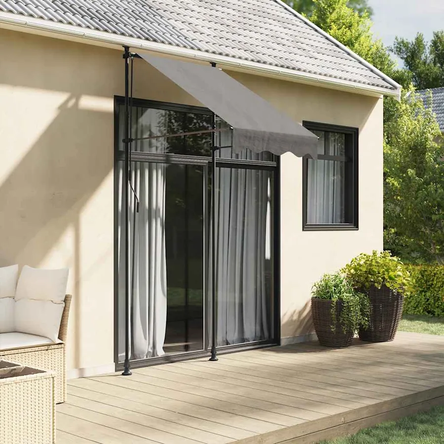 Auvent rétractable anthracite 100x150 m tissu et acier