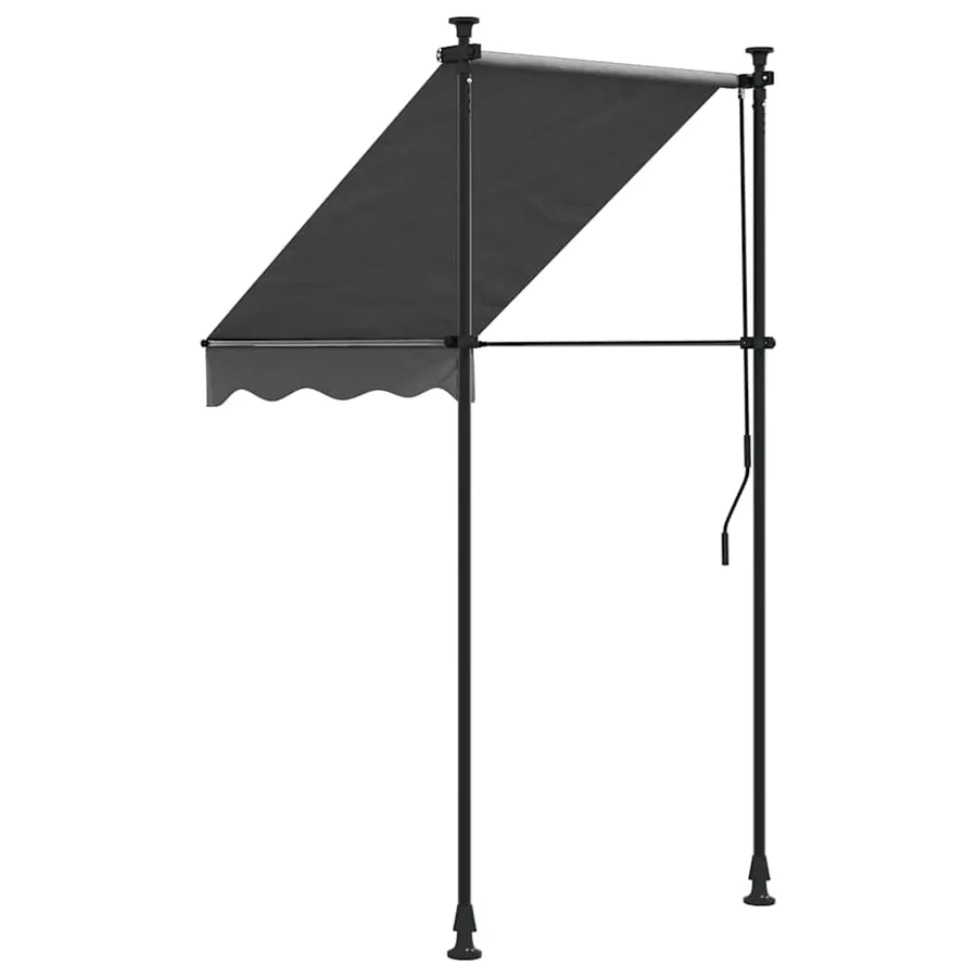 Auvent rétractable anthracite 100x150 m tissu et acier - 4