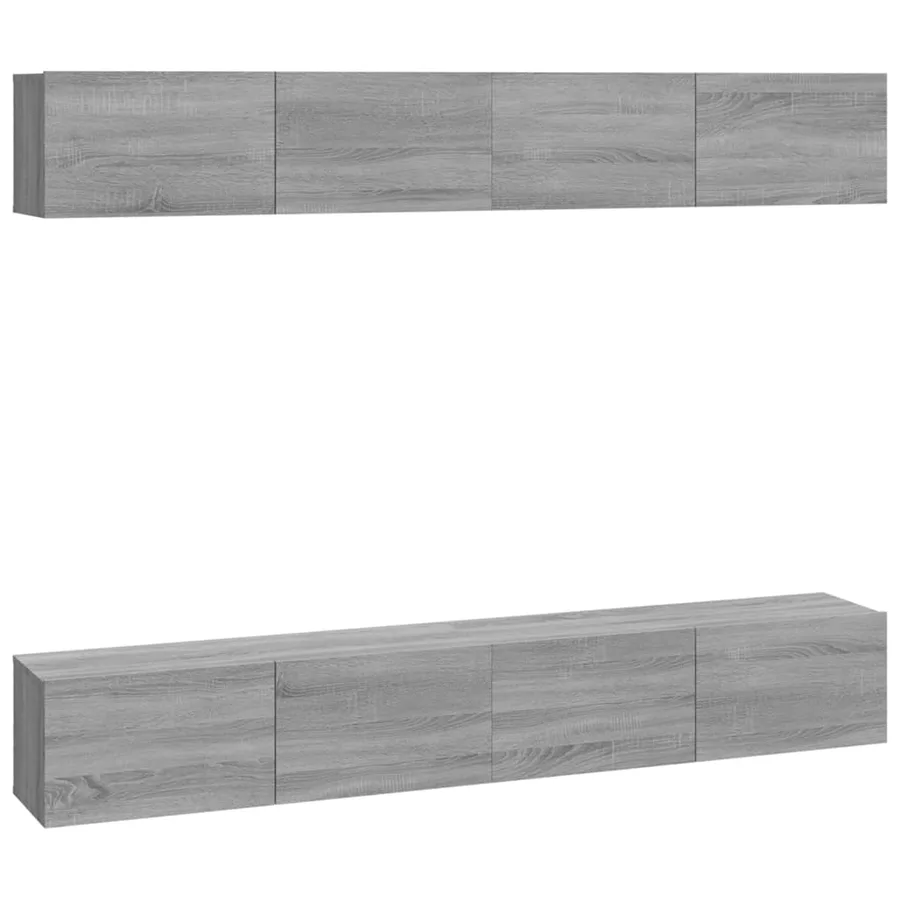 Meubles TV muraux 4 pcs sonoma gris 100x30x30 cm - 2