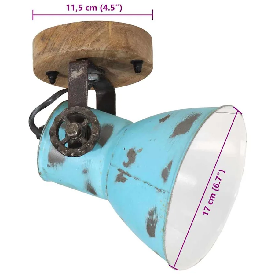 Lampe murale 25 W bleu délavé 11,5x11,5x25 cm E27 - 9