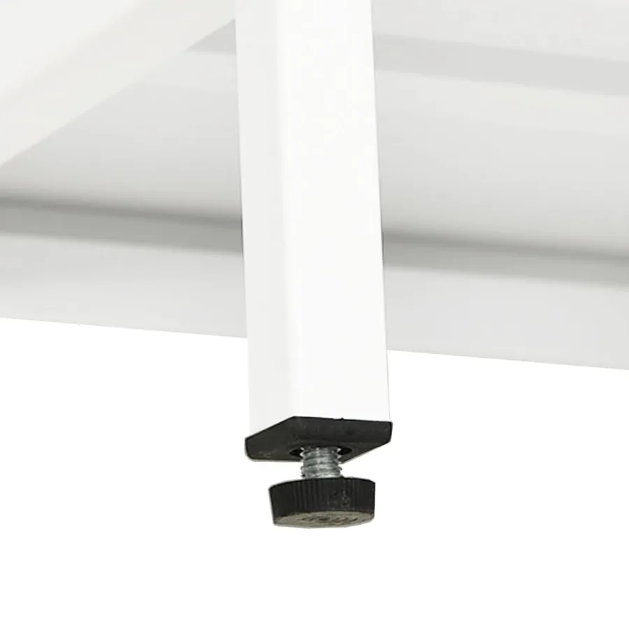 Meuble TV Blanc 105x35x52 cm Acier et verre - 9