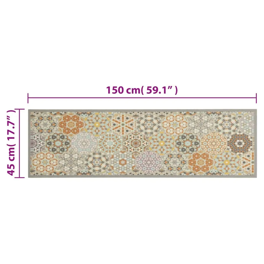 Tapis de cuisine lavable impression pastel hexagonale 45x150 cm - 5