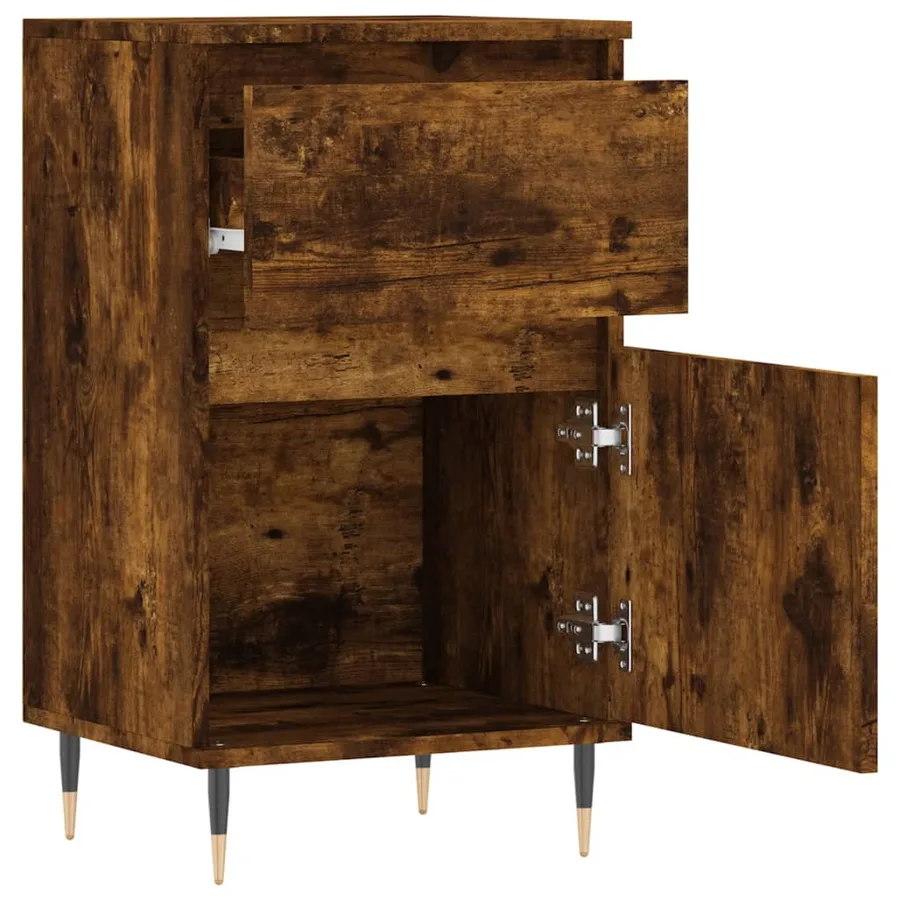 Buffet chêne fumé 40x35x70 cm bois d'ingénierie - 6
