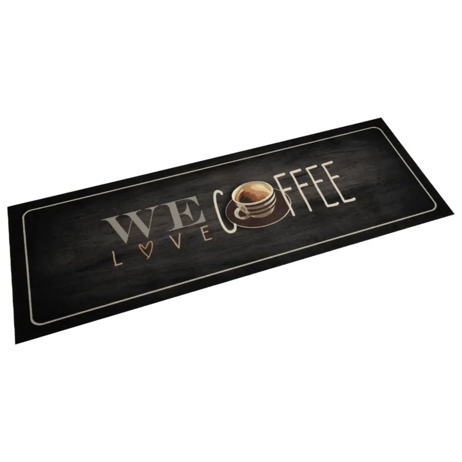 Tapis de cuisine lavable texte Coffee 60x180 cm velours