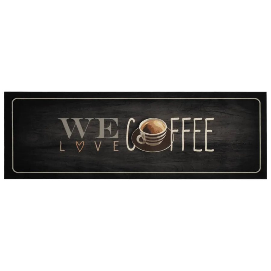 Tapis de cuisine lavable texte Coffee 60x180 cm velours - 2