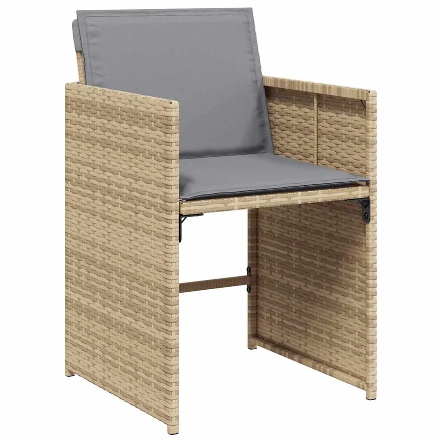 Chaises de jardin avec coussins lot de 4 mélange beige - 4