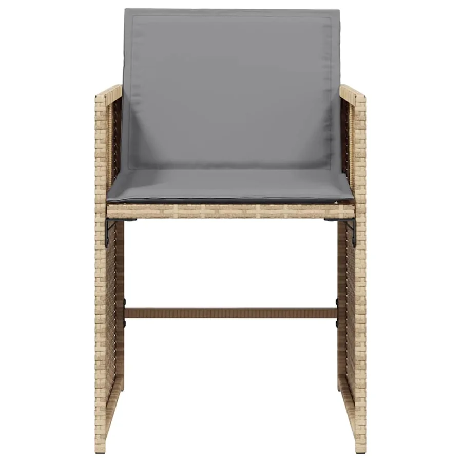 Chaises de jardin avec coussins lot de 4 mélange beige - 5