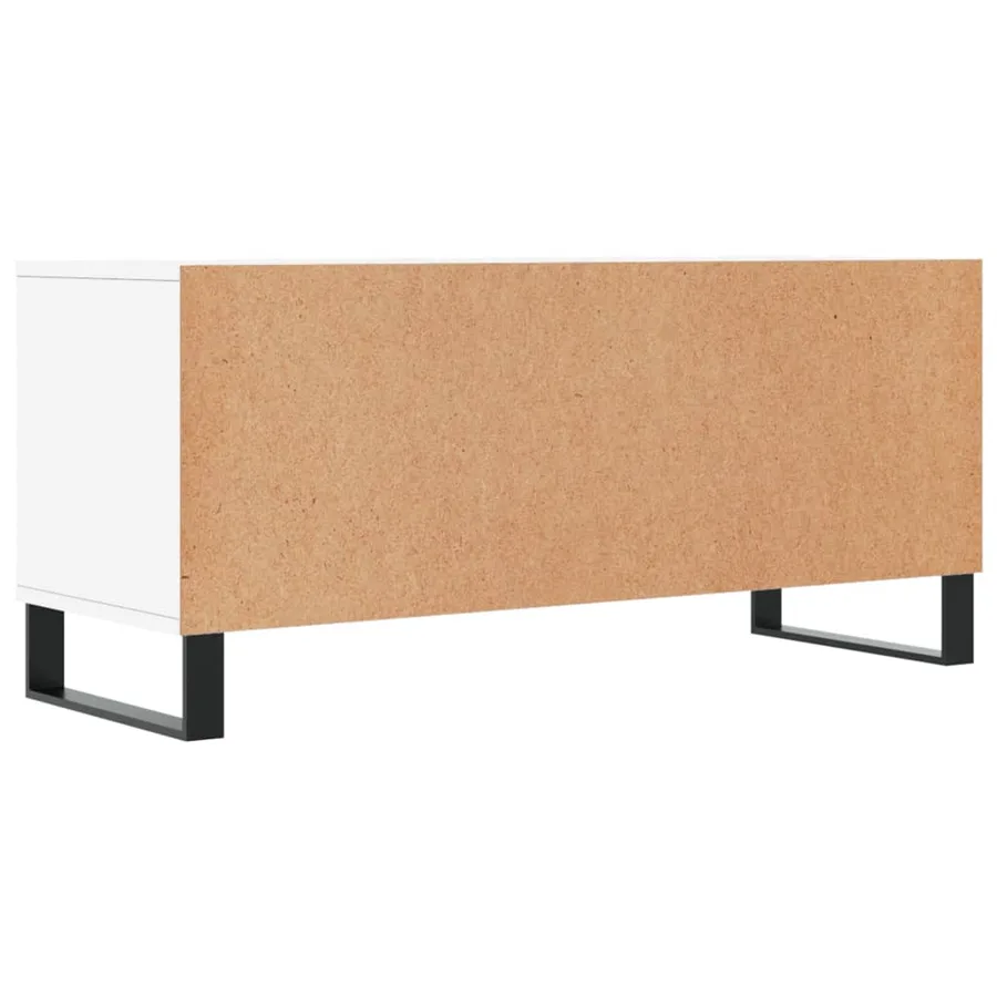 Meuble TV blanc 100x34,5x44,5 cm bois d'ingénierie - 8