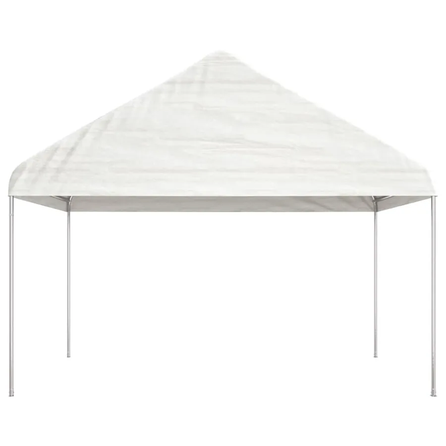 Belvédère avec toit blanc 4,46x4,08x3,22 m polyéthylène - 3
