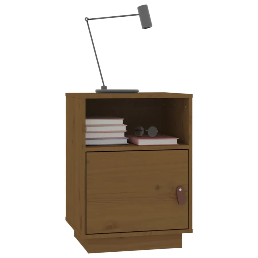 Table de chevet Marron miel 40x34x55 cm Bois de pin massif - 4