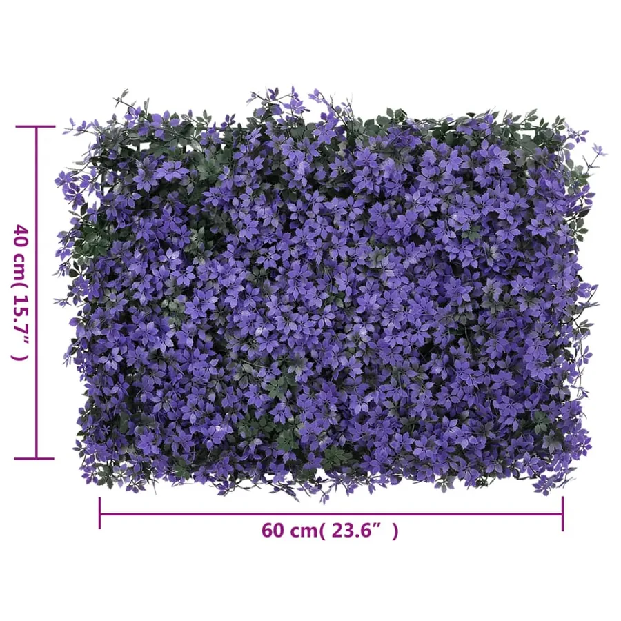 Clôture à feuilles artificielles 24 pcs violet 40x60 cm - 8