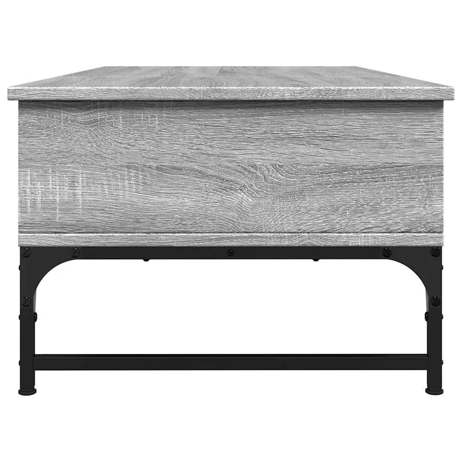 Table basse sonoma gris 100x50x35 cm bois d'ingénierie et métal - 6