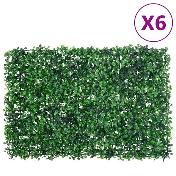 Clôture à feuilles d’arbustes artificiels  6 pcs vert 40x60 cm