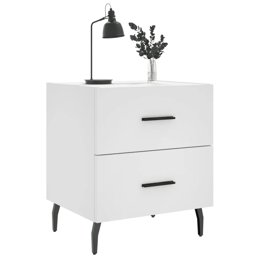 Tables de chevet 2 pcs blanc 40x35x47,5 cm bois d’ingénierie - 3