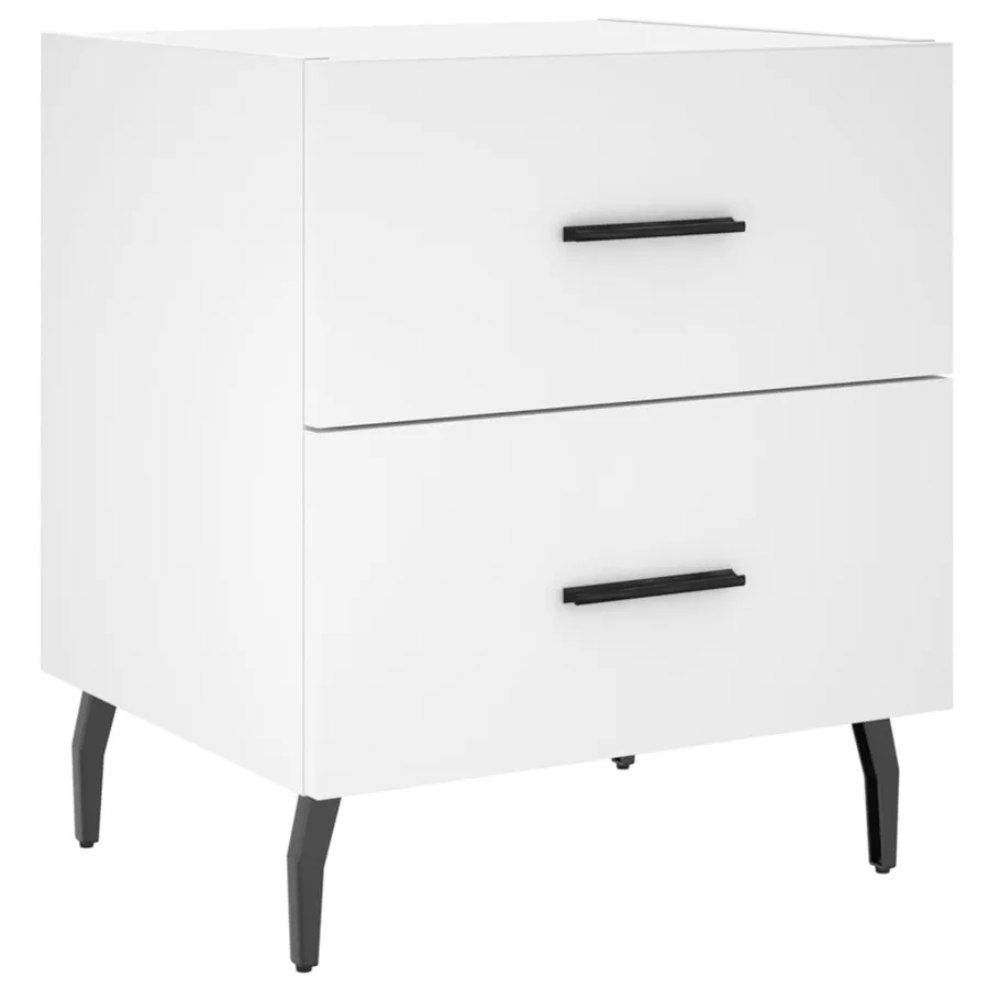 Tables de chevet 2 pcs blanc 40x35x47,5 cm bois d’ingénierie - 5