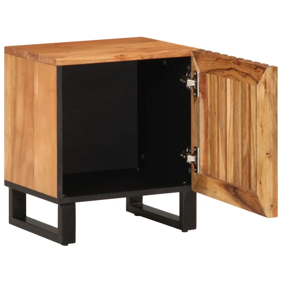 Tables de chevet 2 pcs 40x34x46 cm bois d'acacia massif - 3