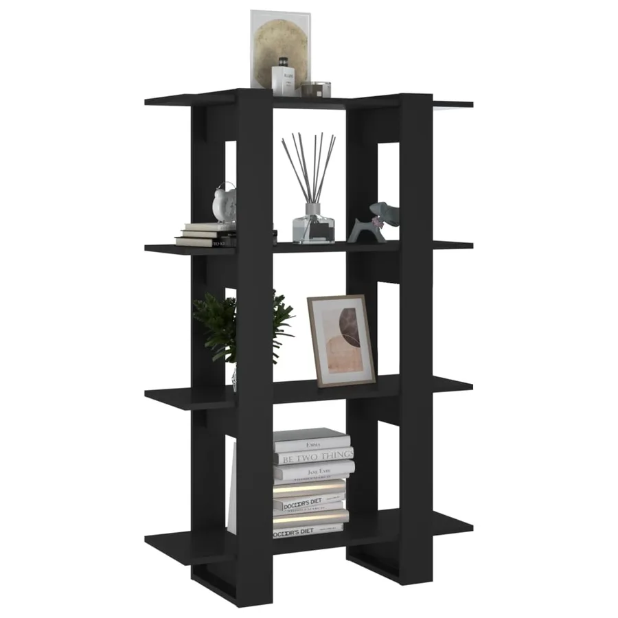 Bibliothèque/Séparateur de pièce Noir 80x30x123,5 cm - 4