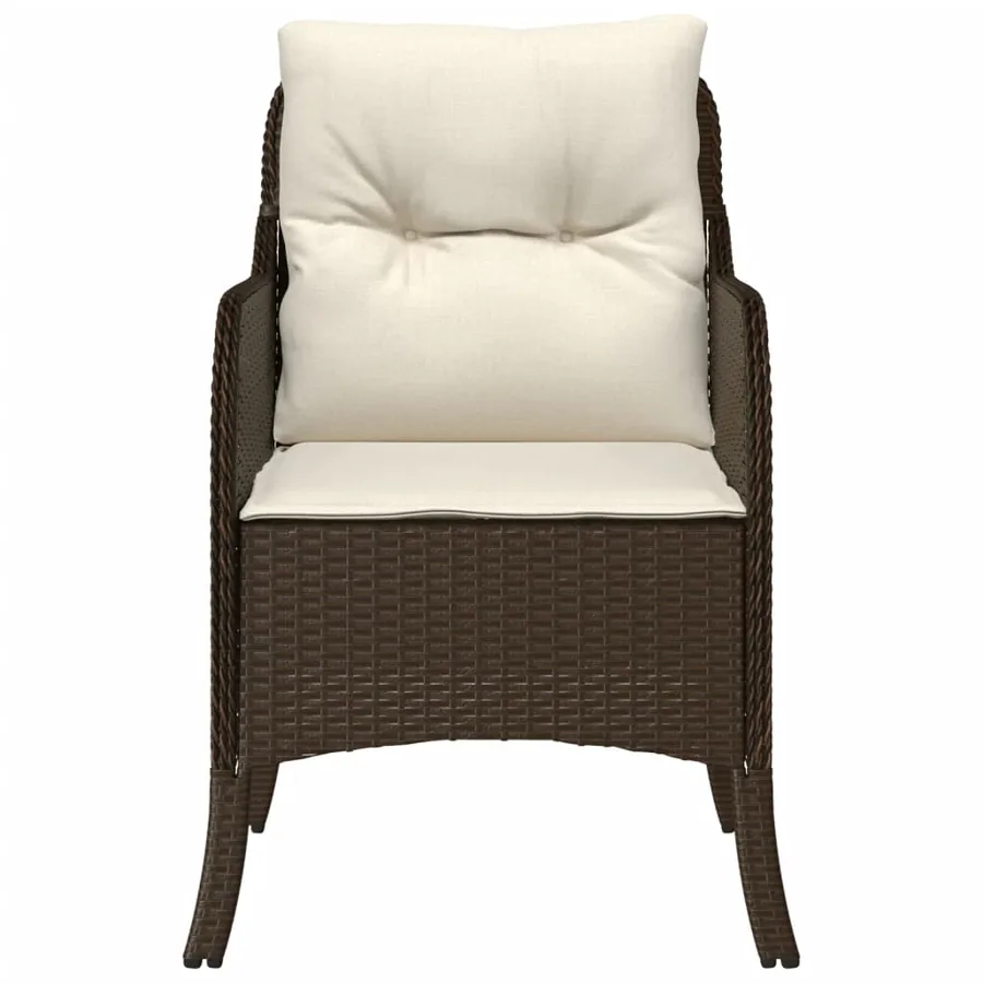 Chaises de jardin avec coussins lot de 2 marron résine tressée - 5