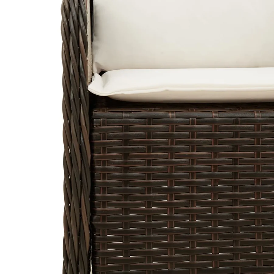 Chaises de jardin avec coussins lot de 2 marron résine tressée - 8
