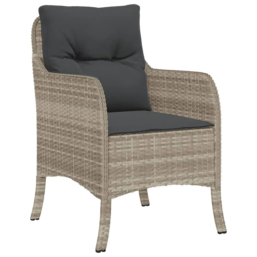 Chaises de jardin coussins lot de 2 gris clair résine tressée - 4