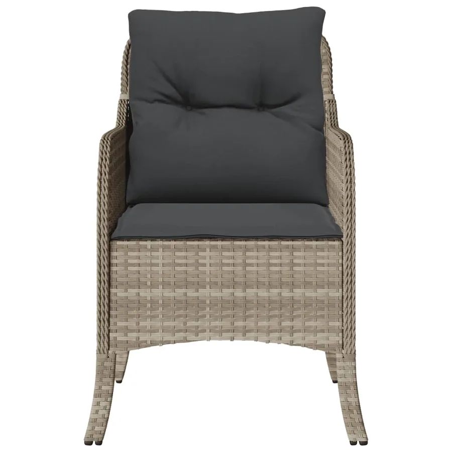 Chaises de jardin coussins lot de 2 gris clair résine tressée - 5