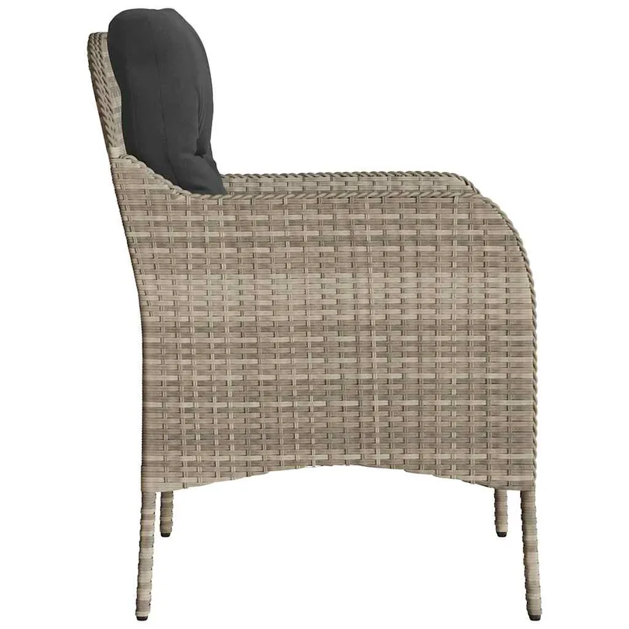 Chaises de jardin coussins lot de 2 gris clair résine tressée - 6