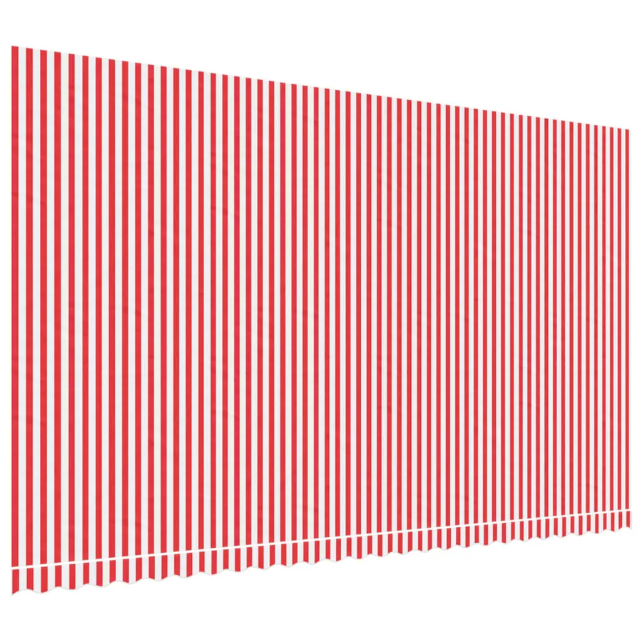 Tissu de remplacement pour auvent rouge et blanc 6x3,5 m polyester - 2