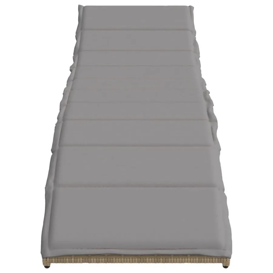 Chaises longues lot de 2 avec coussins beige résine tressée - 4