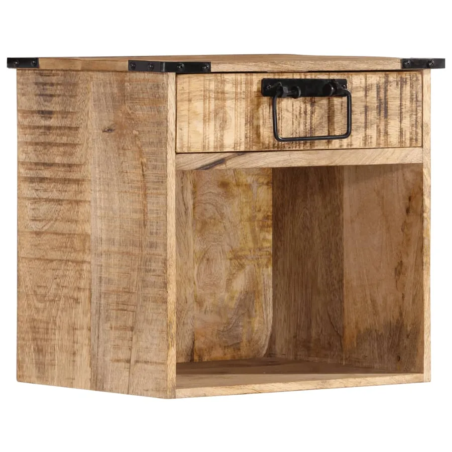Table de chevet 40x30x37 cm bois de manguier massif - 11