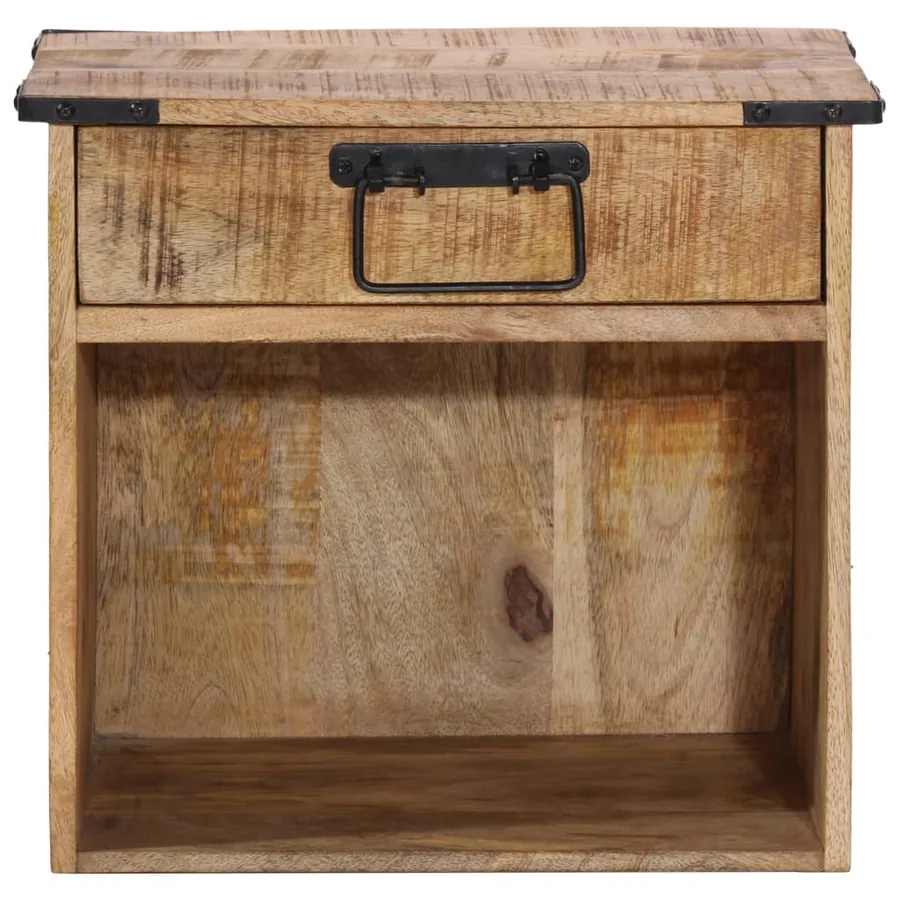 Table de chevet 40x30x37 cm bois de manguier massif - 3