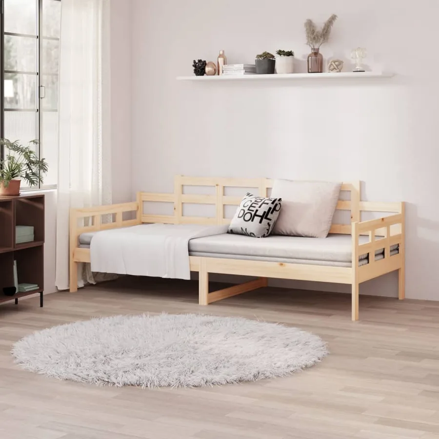 Lit de jour sans matelas bois de pin massif 80x200 cm - 8
