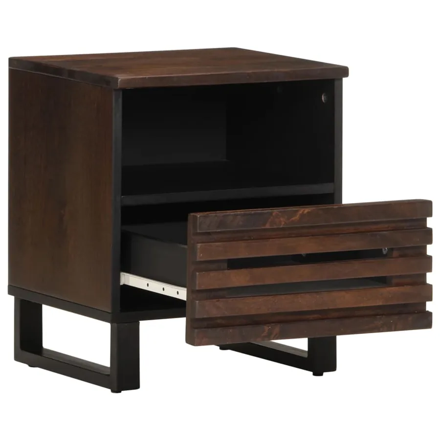 Tables de chevet 2 pcs 40x34x46 cm bois de manguier massif - 4
