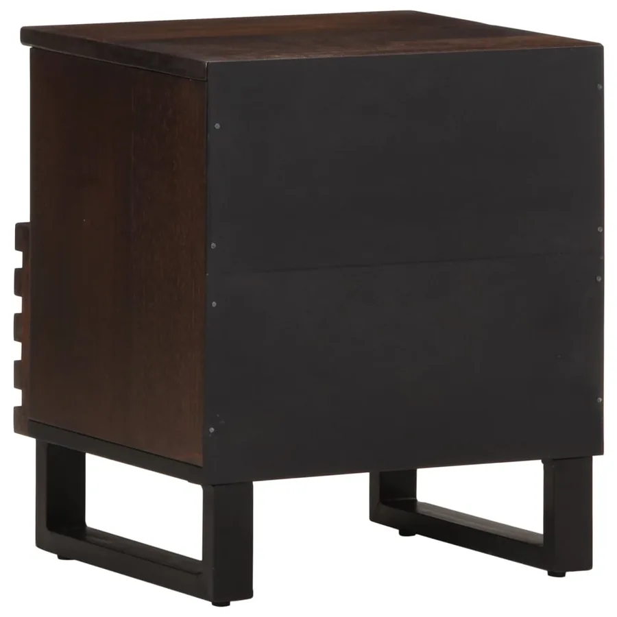 Tables de chevet 2 pcs 40x34x46 cm bois de manguier massif - 6