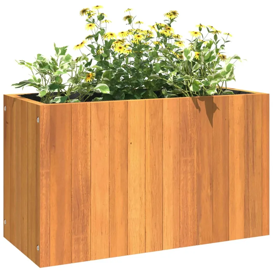 Jardinière 59x27,5x35 cm bois massif d'acacia - 4