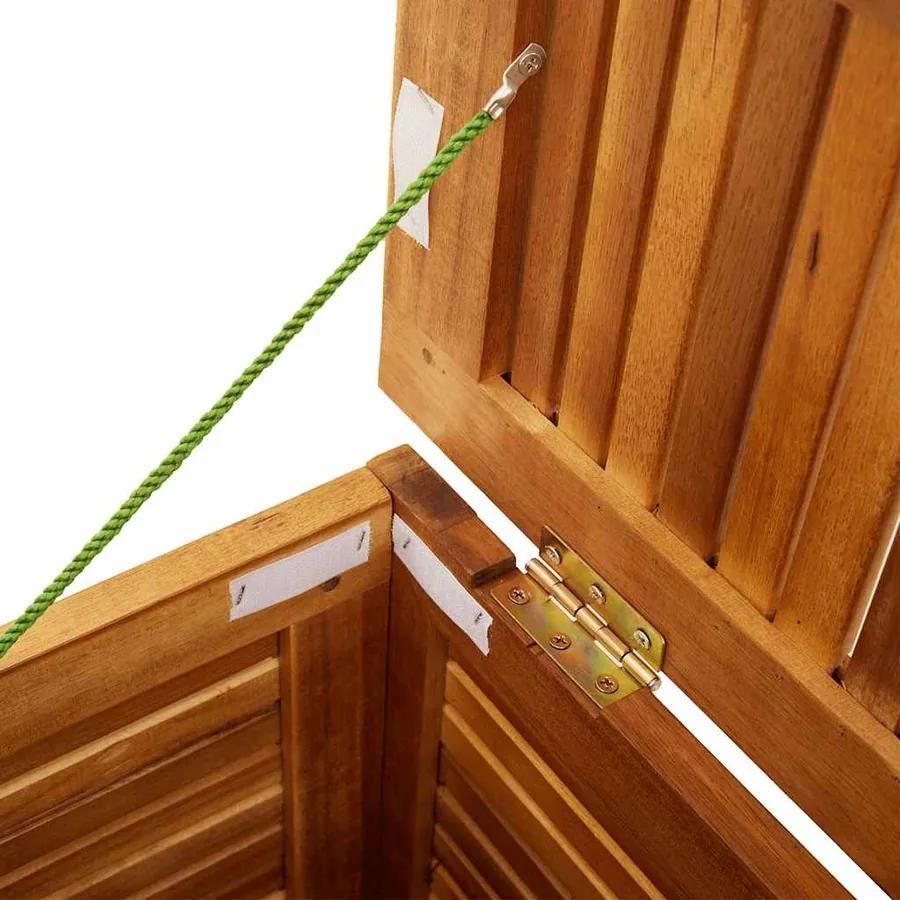 Boîte de rangement de jardin persiennes 113x50x56cm bois acacia - 11